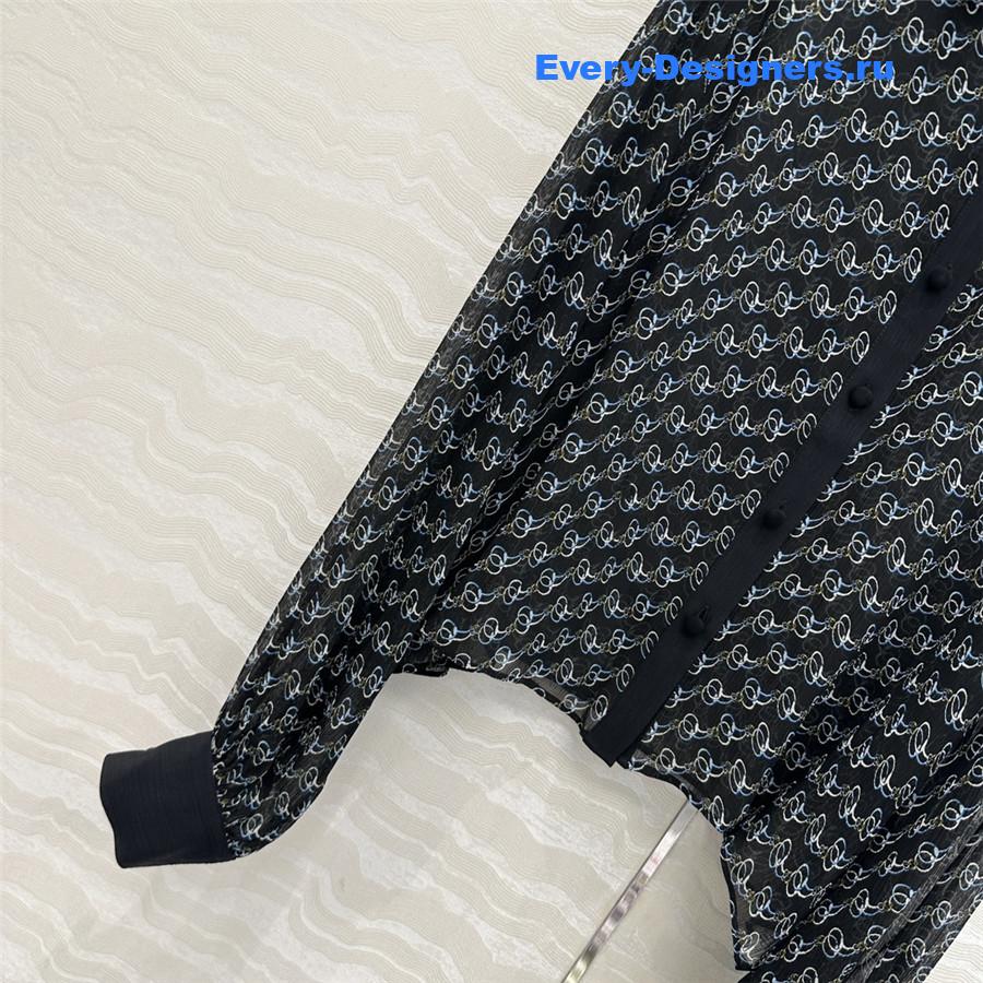 Gvc*1 gg chain print silk shirt