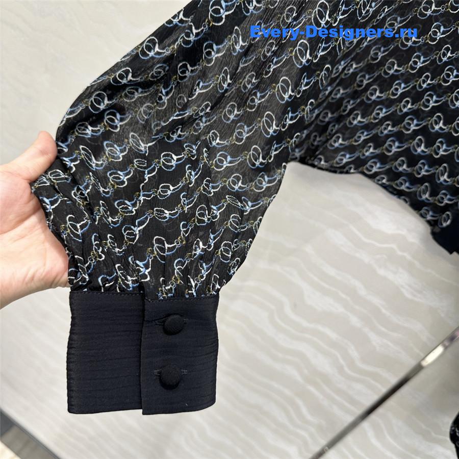 Gvc*1 gg chain print silk shirt