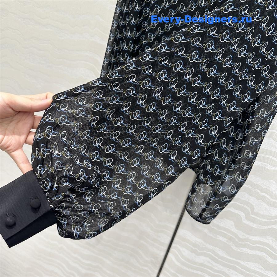 Gvc*1 gg chain print silk shirt