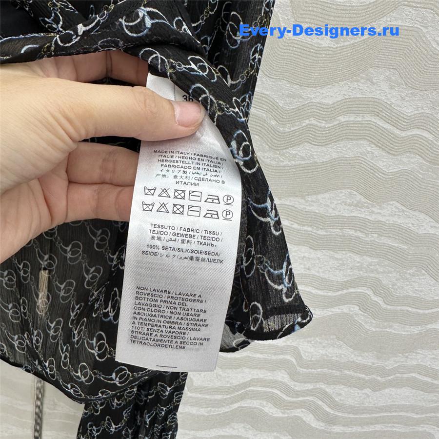 Gvc*1 gg chain print silk shirt