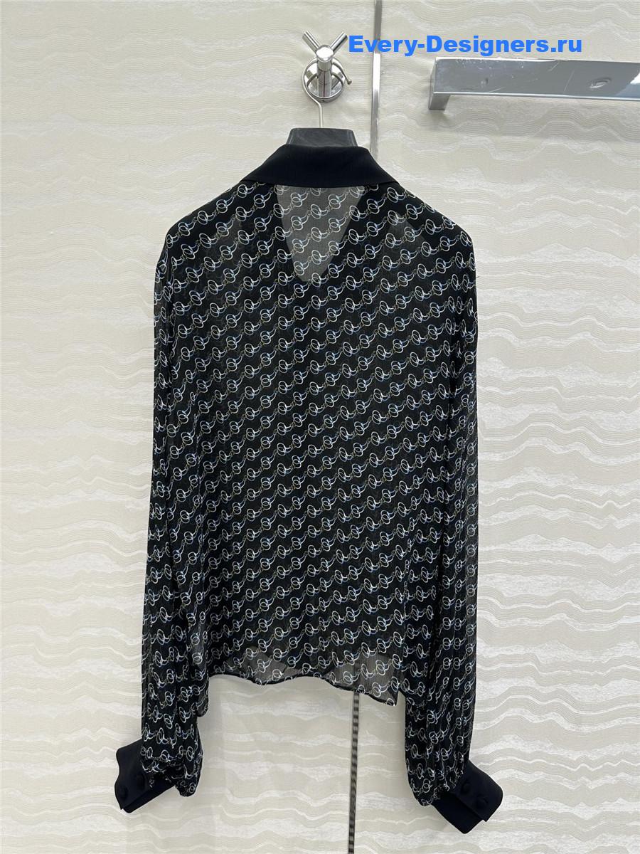 Gvc*1 gg chain print silk shirt