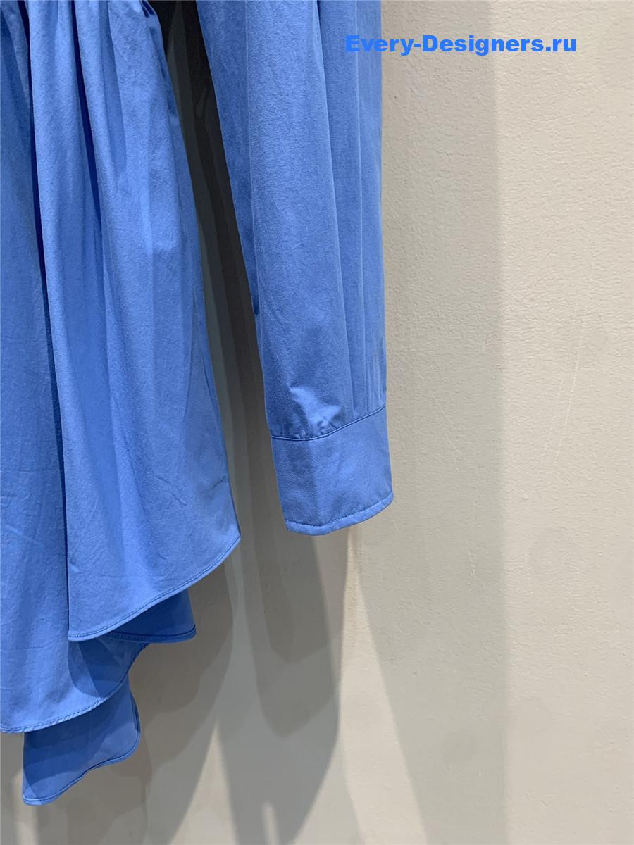 Miu Miu Blue Embroidered Shirt Dress