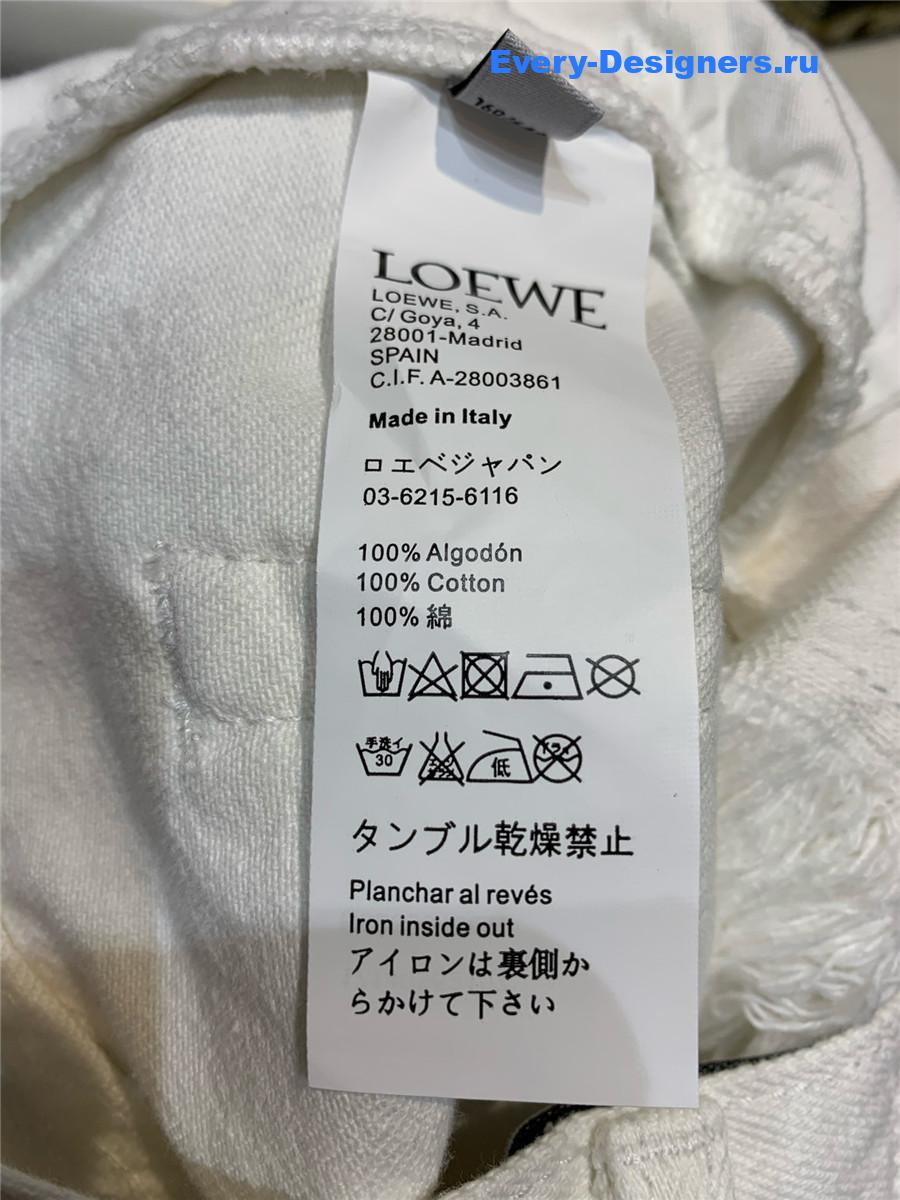 L0ew* floral fringed denim shorts