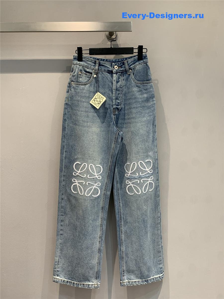 L0ew* light blue anagram jeans