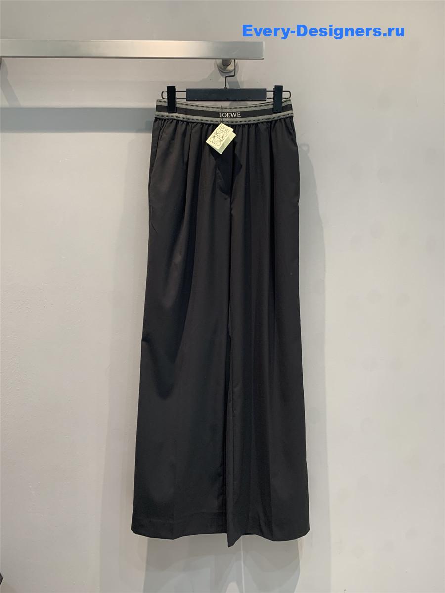 L0ew* black webbing wool trousers