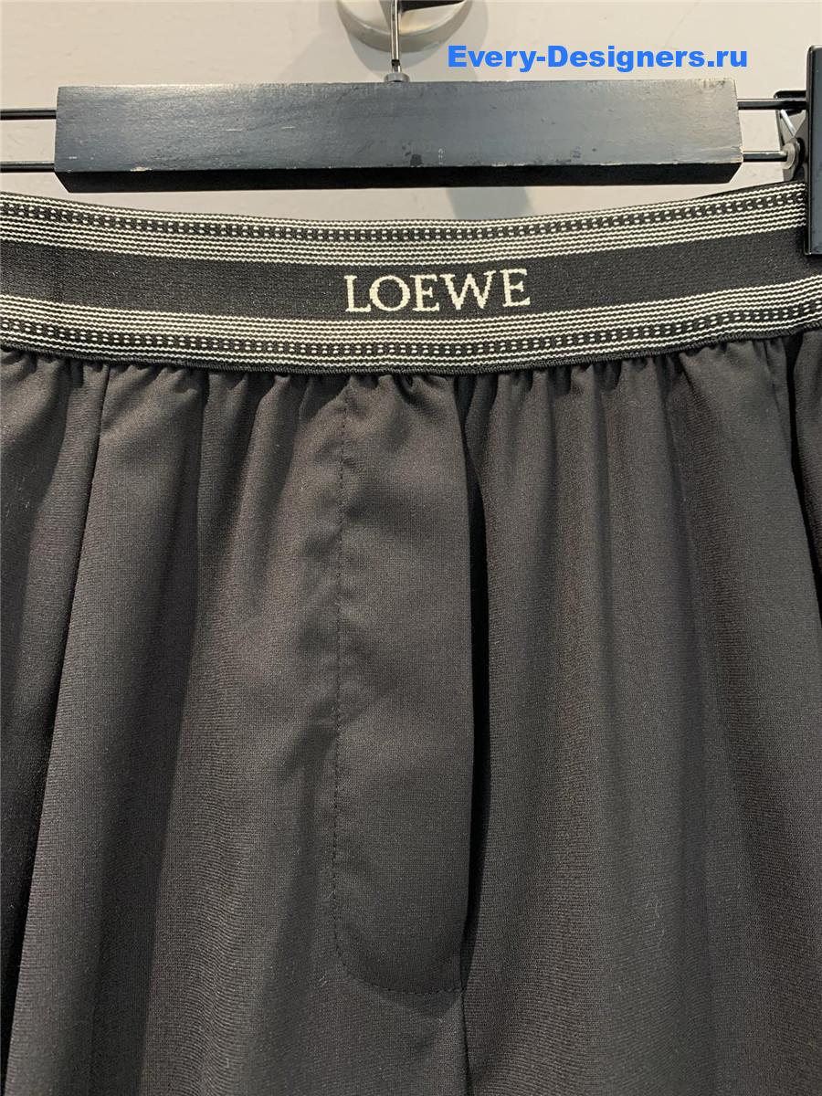 L0ew* black webbing wool trousers