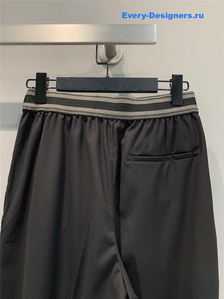 L0ew* black webbing wool trousers