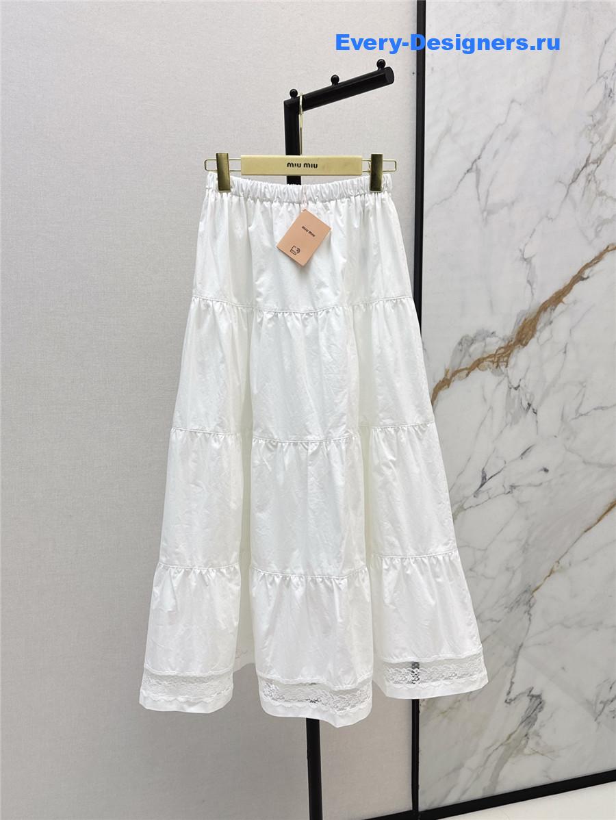 Miu Miu White Lace Patchwork Skirt