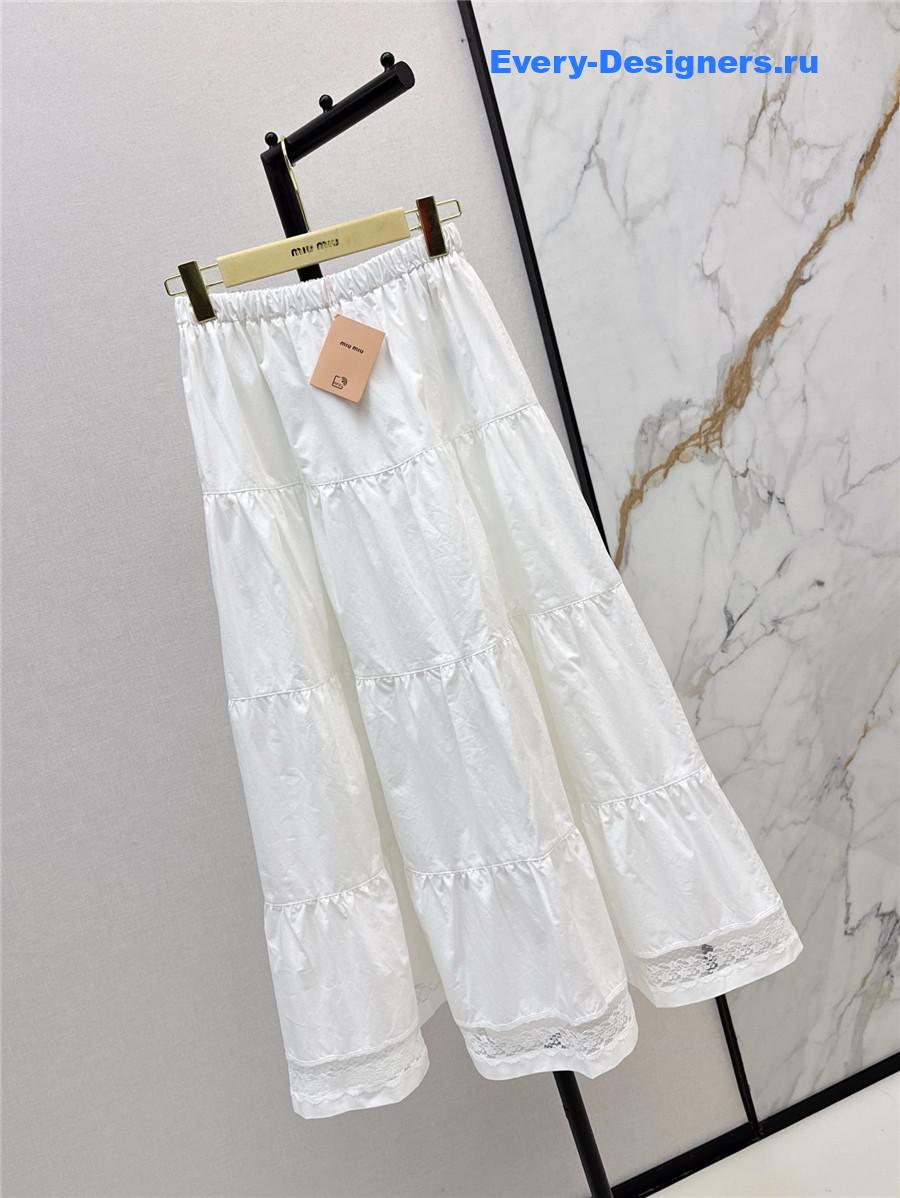 Miu Miu White Lace Patchwork Skirt