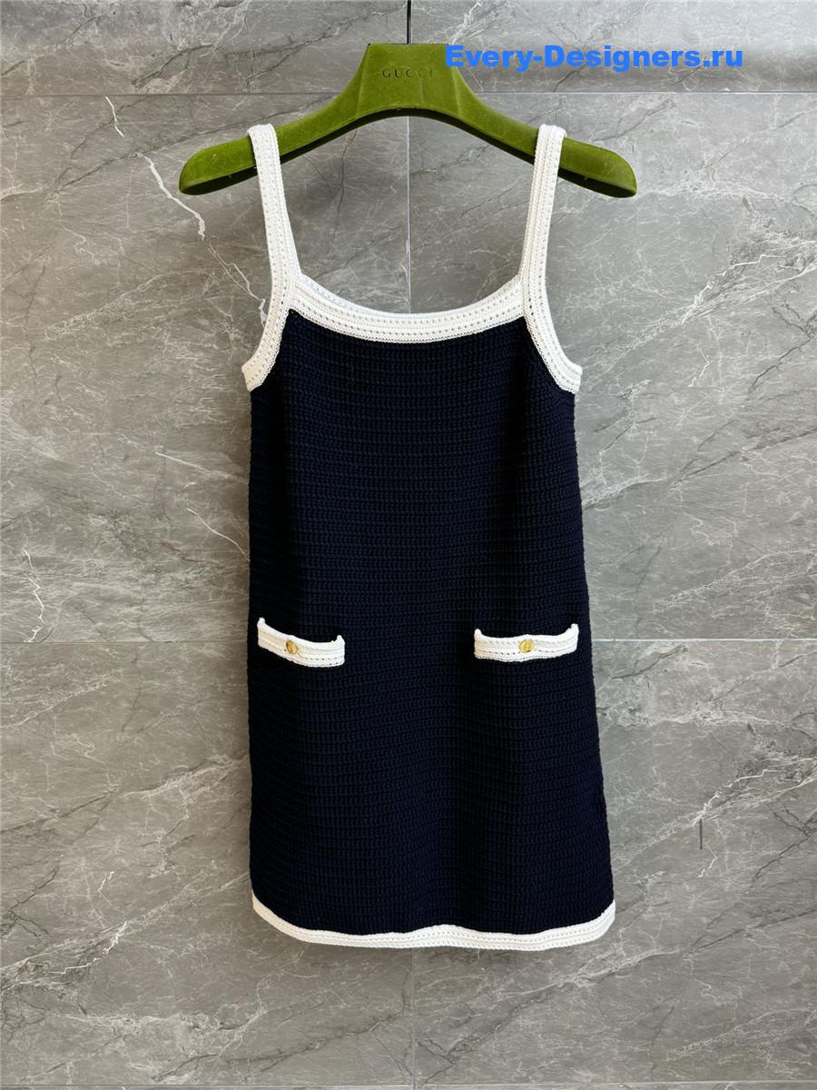 Gvc*1 navy crochet mini dress