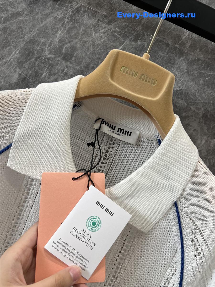 Miu Miu Hollow Lapel Polo Top