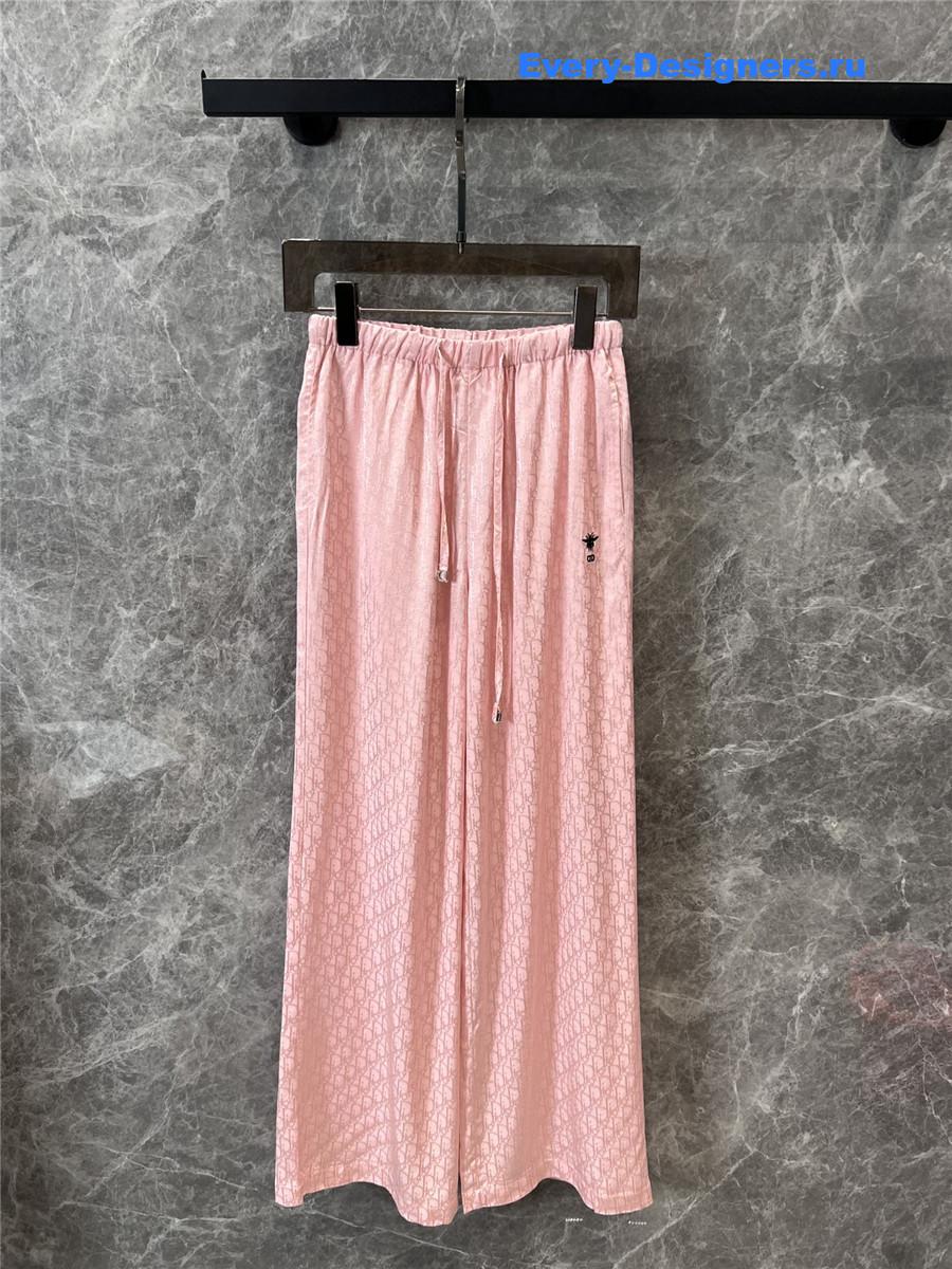 D10r bee embroidered pink trousers