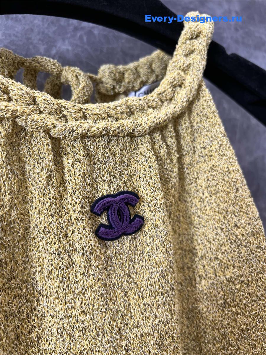 Ch**el yellow braided knit vest