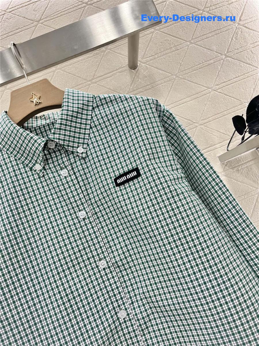 Miu Miu Emerald Checked Shirt