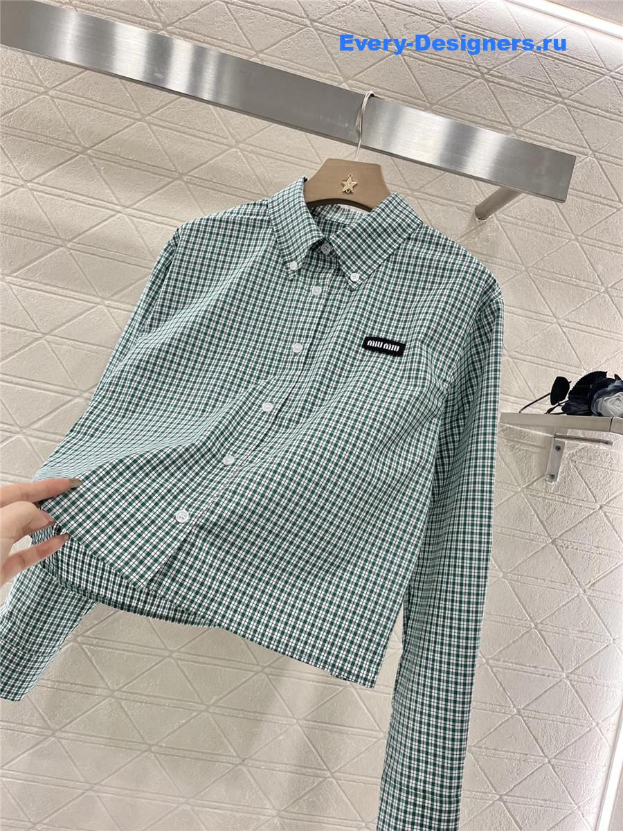 Miu Miu Emerald Checked Shirt