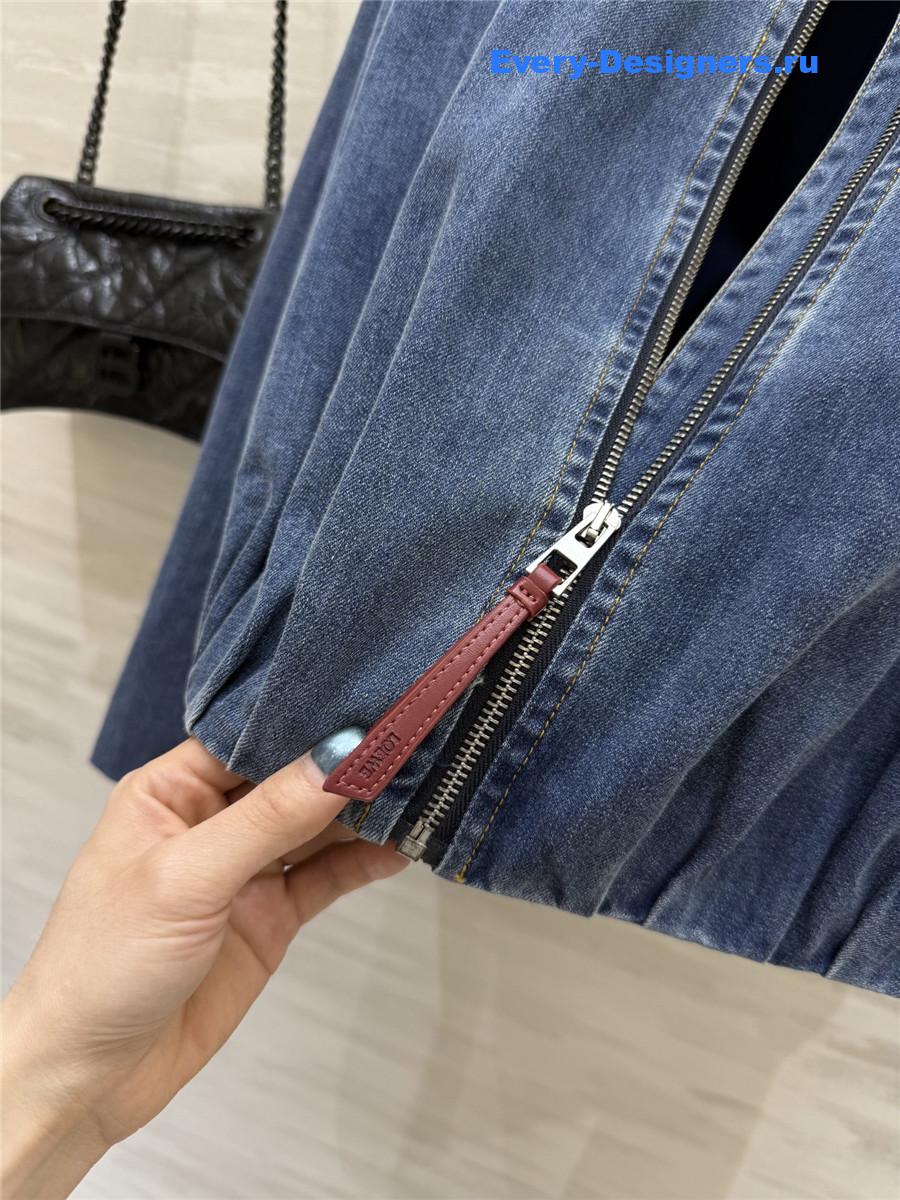 L0ew* draped denim bomber jacket