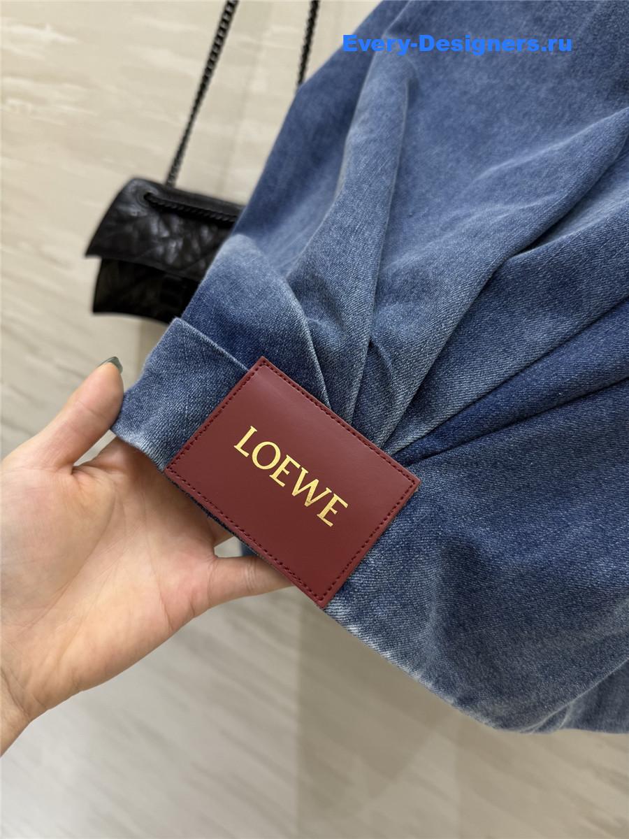 L0ew* draped denim bomber jacket