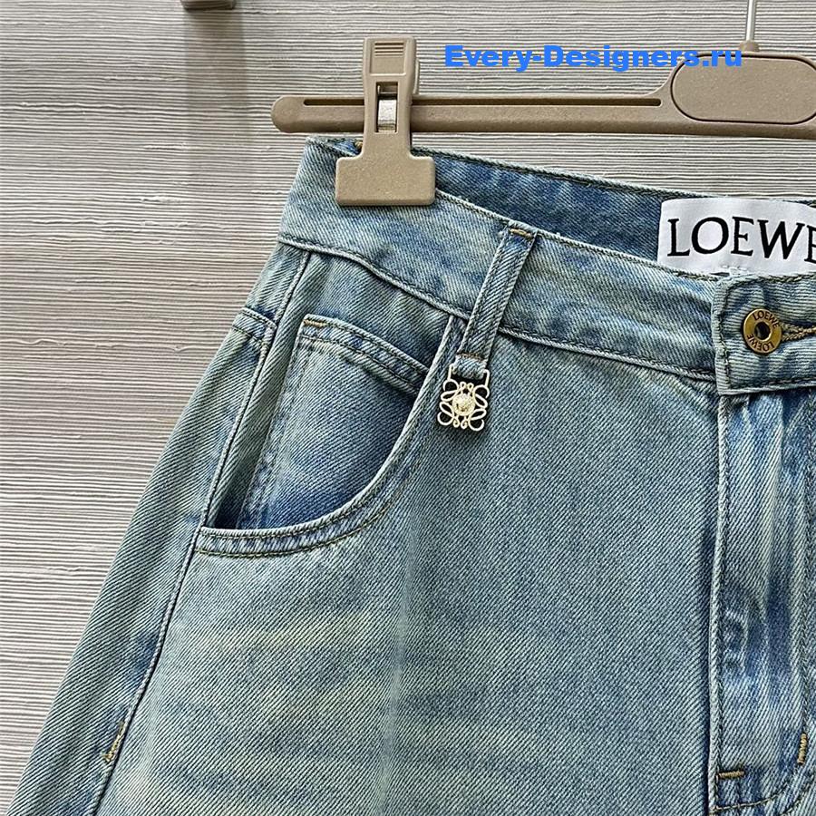 L0ew* embroidered lettering jeans