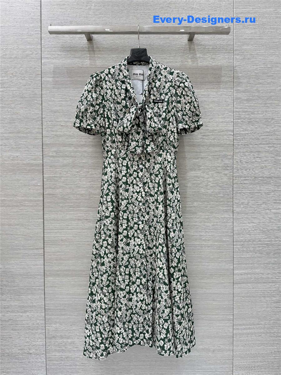 Miu Miu Floral Puff Sleeve Dress