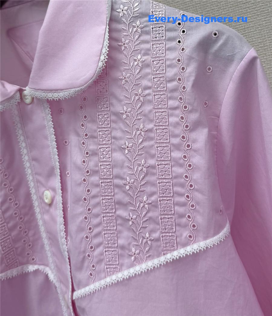 Pra*a pink embroidery shirt