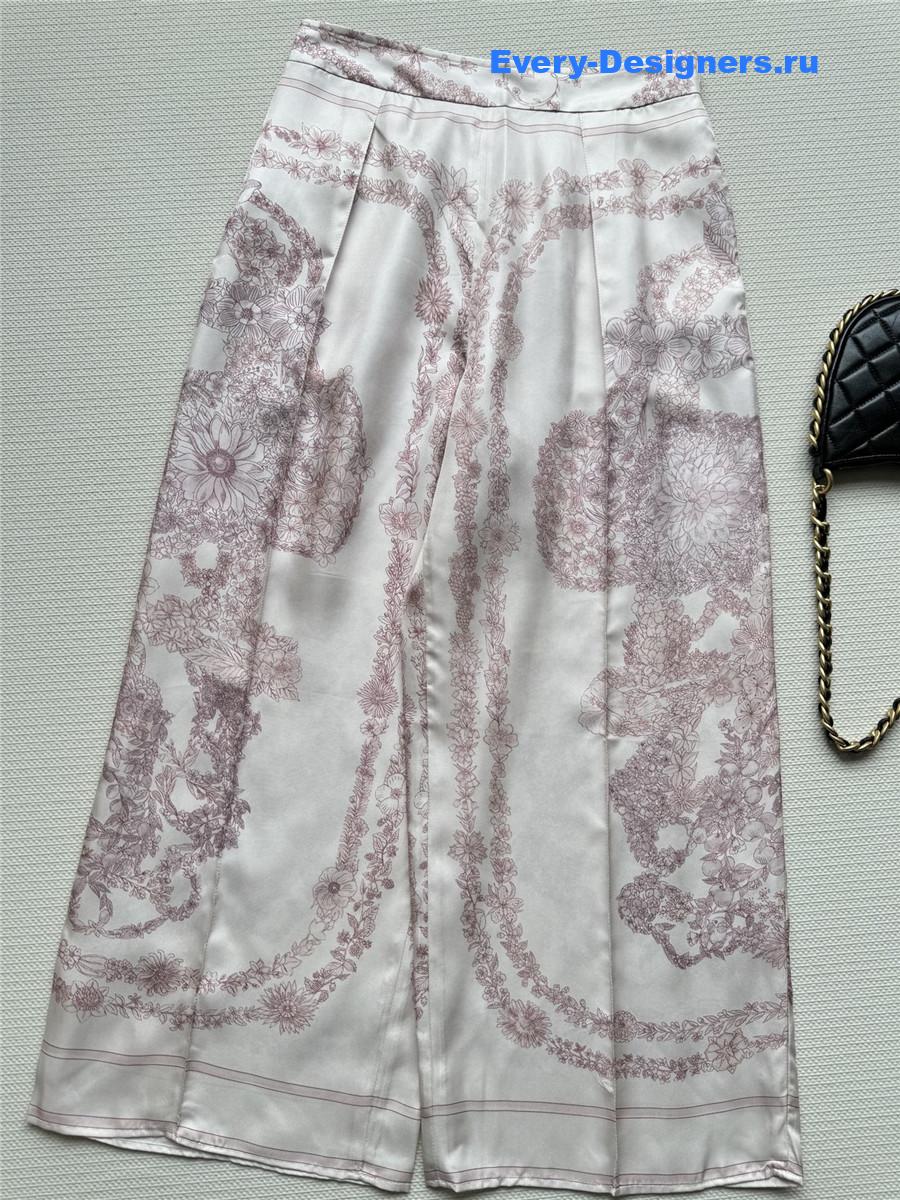 H**me5 pink silk floral pants