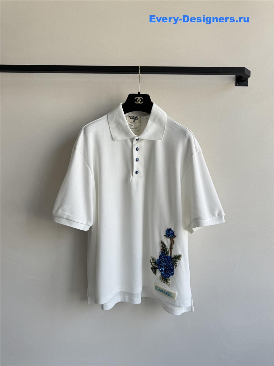 Ch**el beaded logo polo shirt