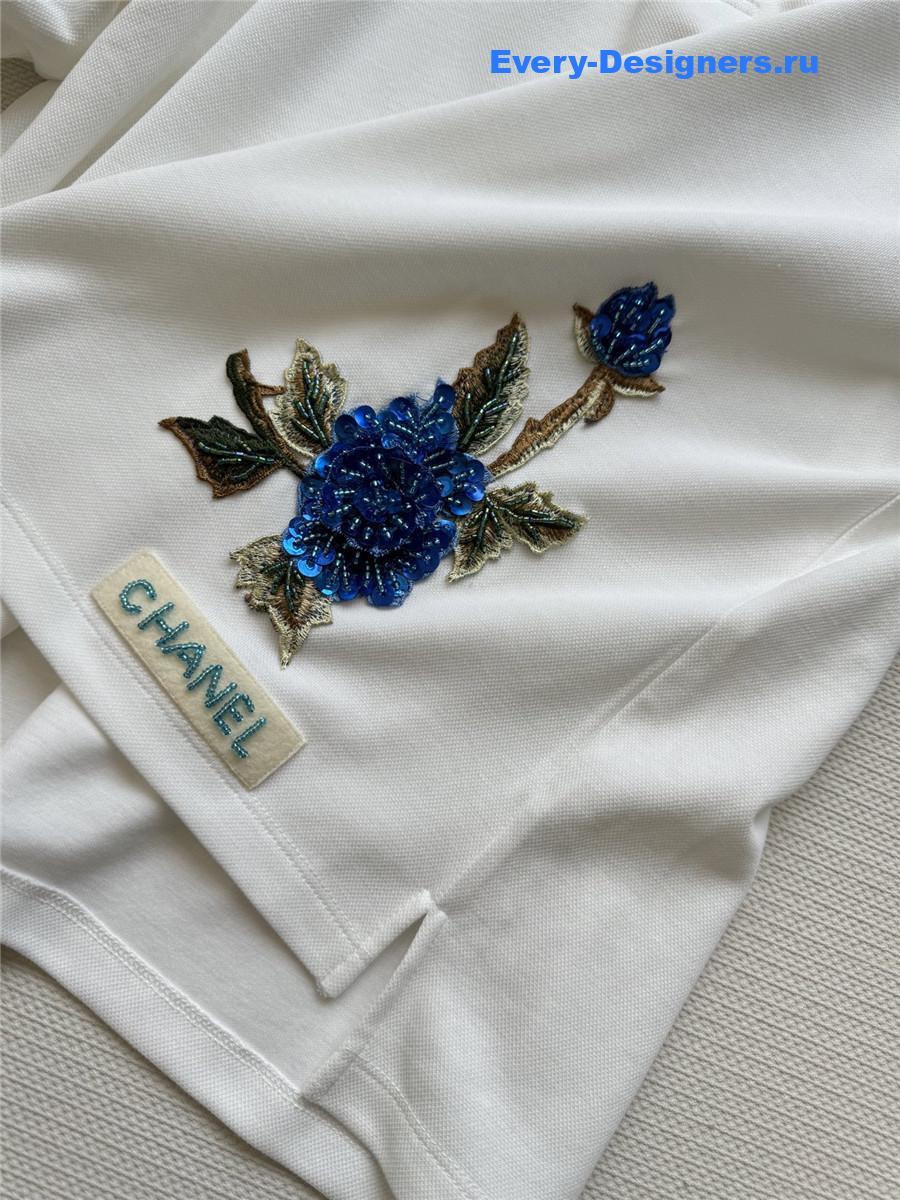 Ch**el beaded logo polo shirt