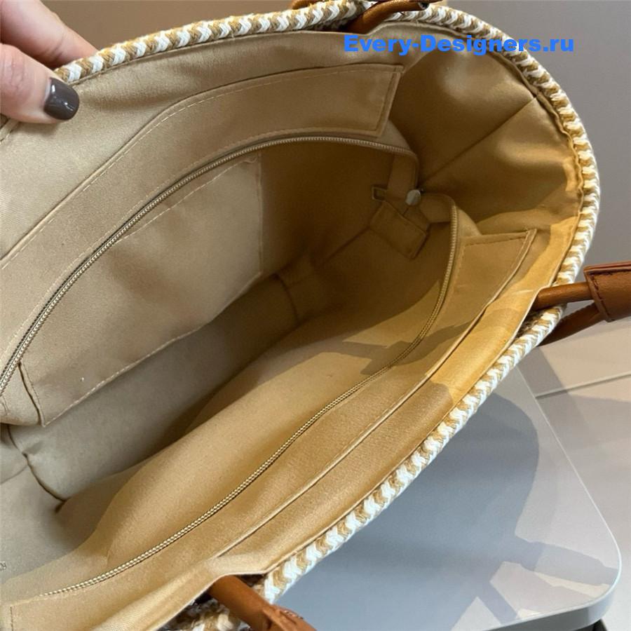 L0ew* beige woven shoulder bag