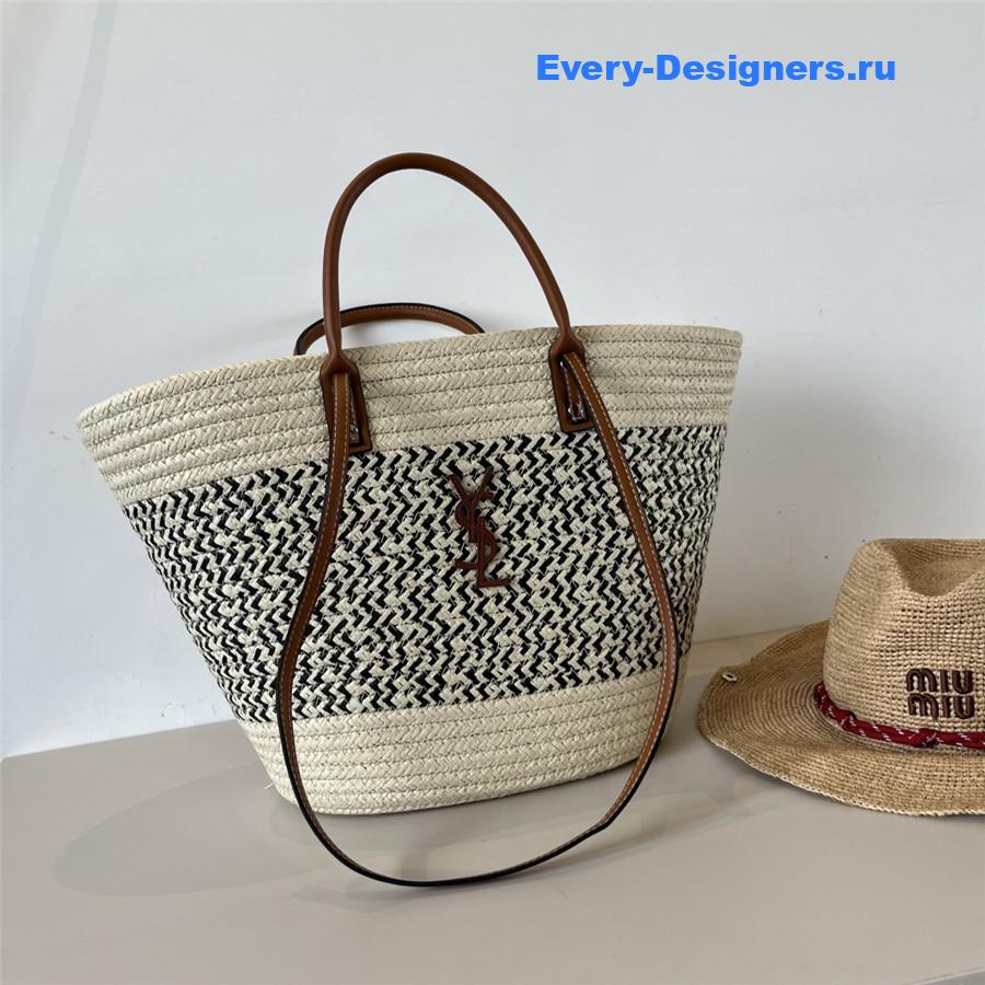 Sa1nt Lau*nt raffia tote