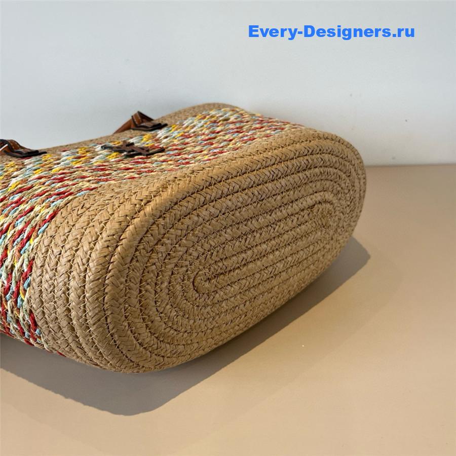 Sa1nt Lau*nt brown raffia tote woven bag