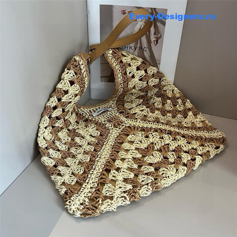 Miu Miu Woven Straw Crochet Bag