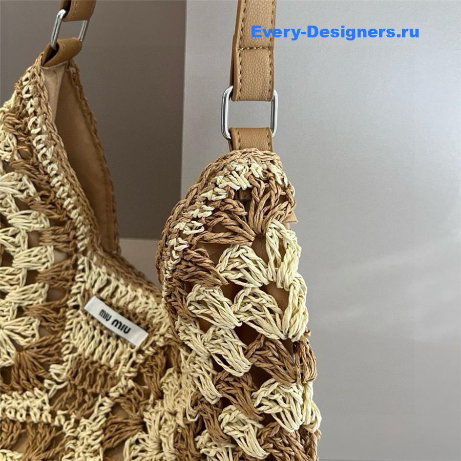 Miu Miu Woven Straw Crochet Bag