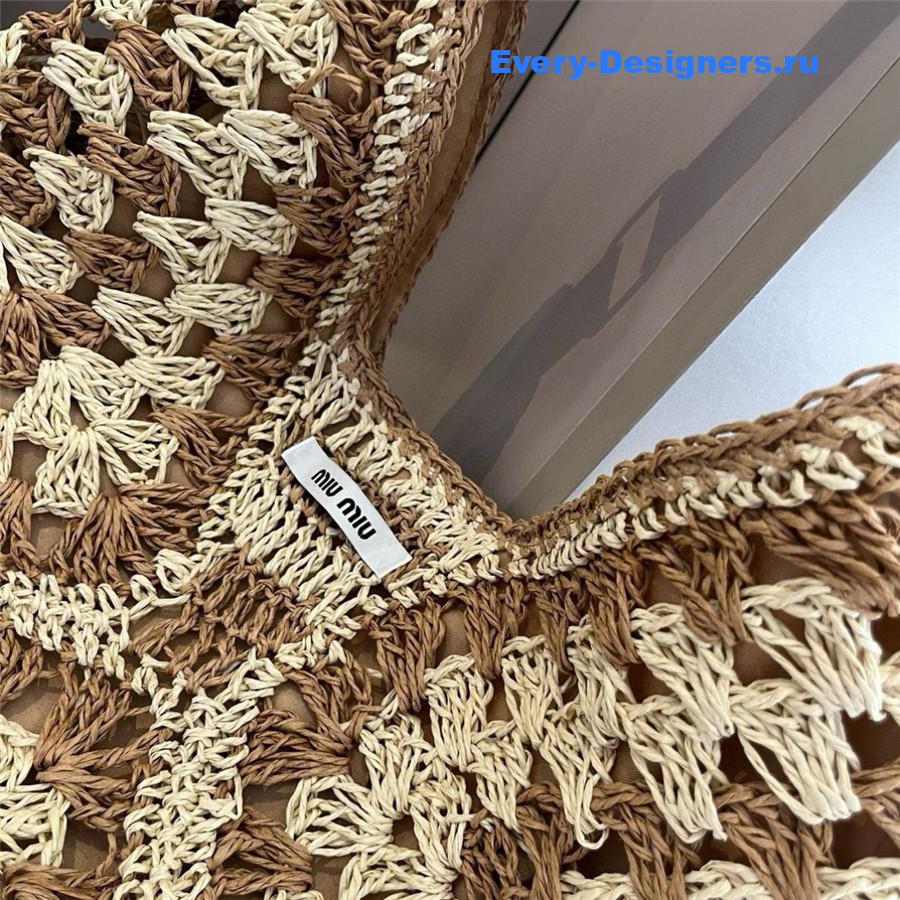 Miu Miu Woven Straw Crochet Bag
