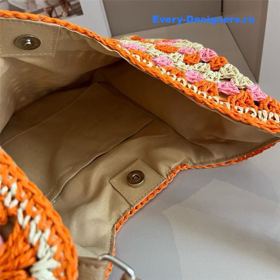 Miu Miu Pink Straw Crochet Bag