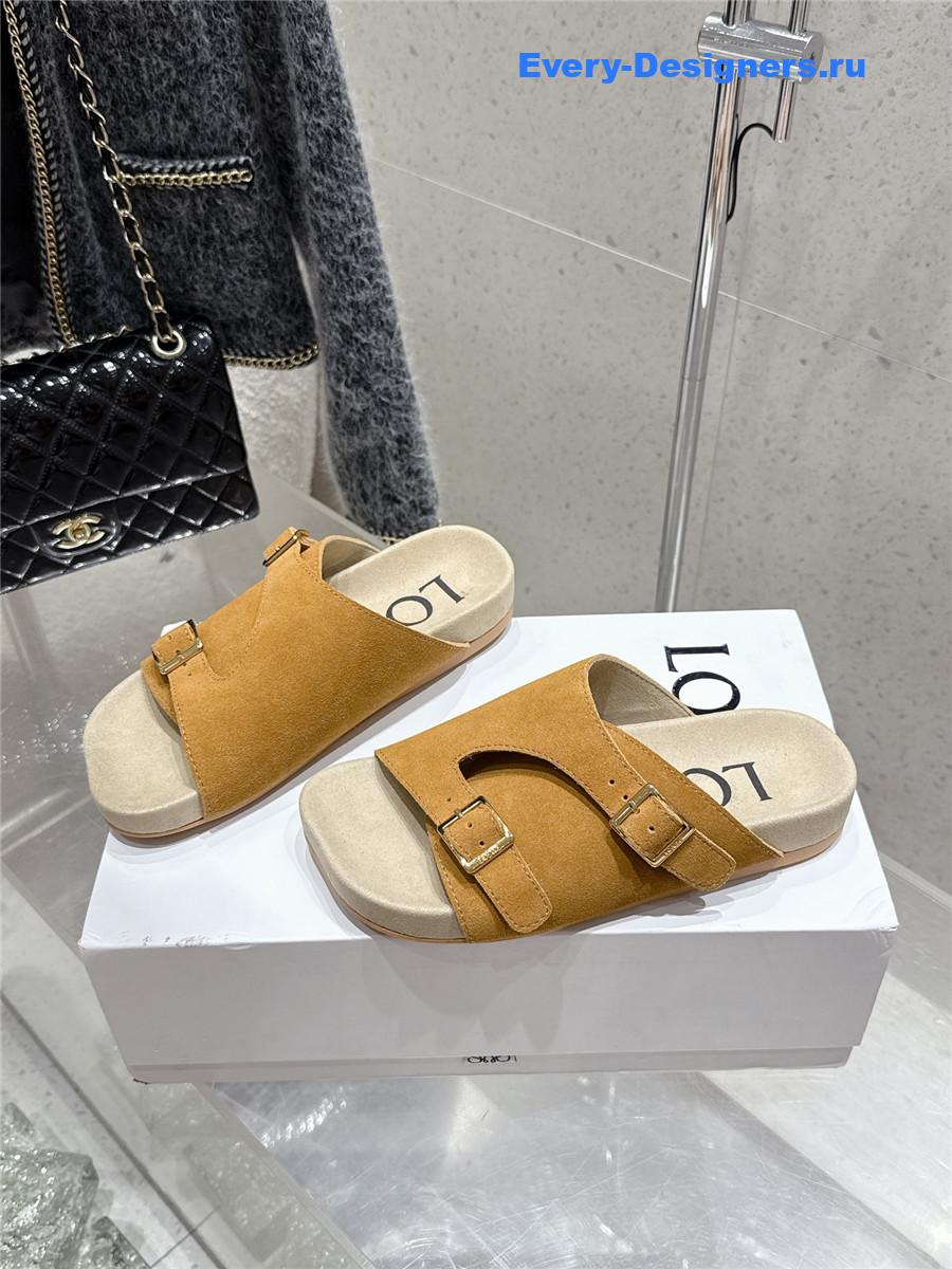 L0ew* brown suede two-strap sandals