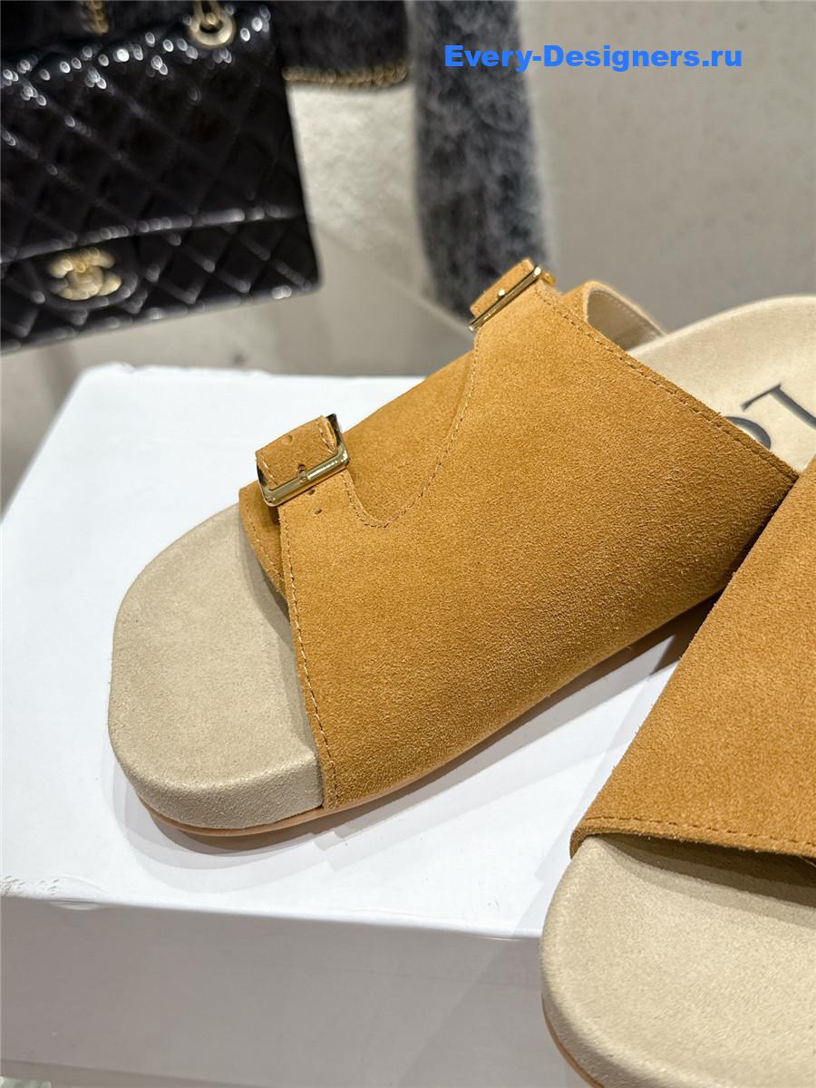 L0ew* brown suede two-strap sandals