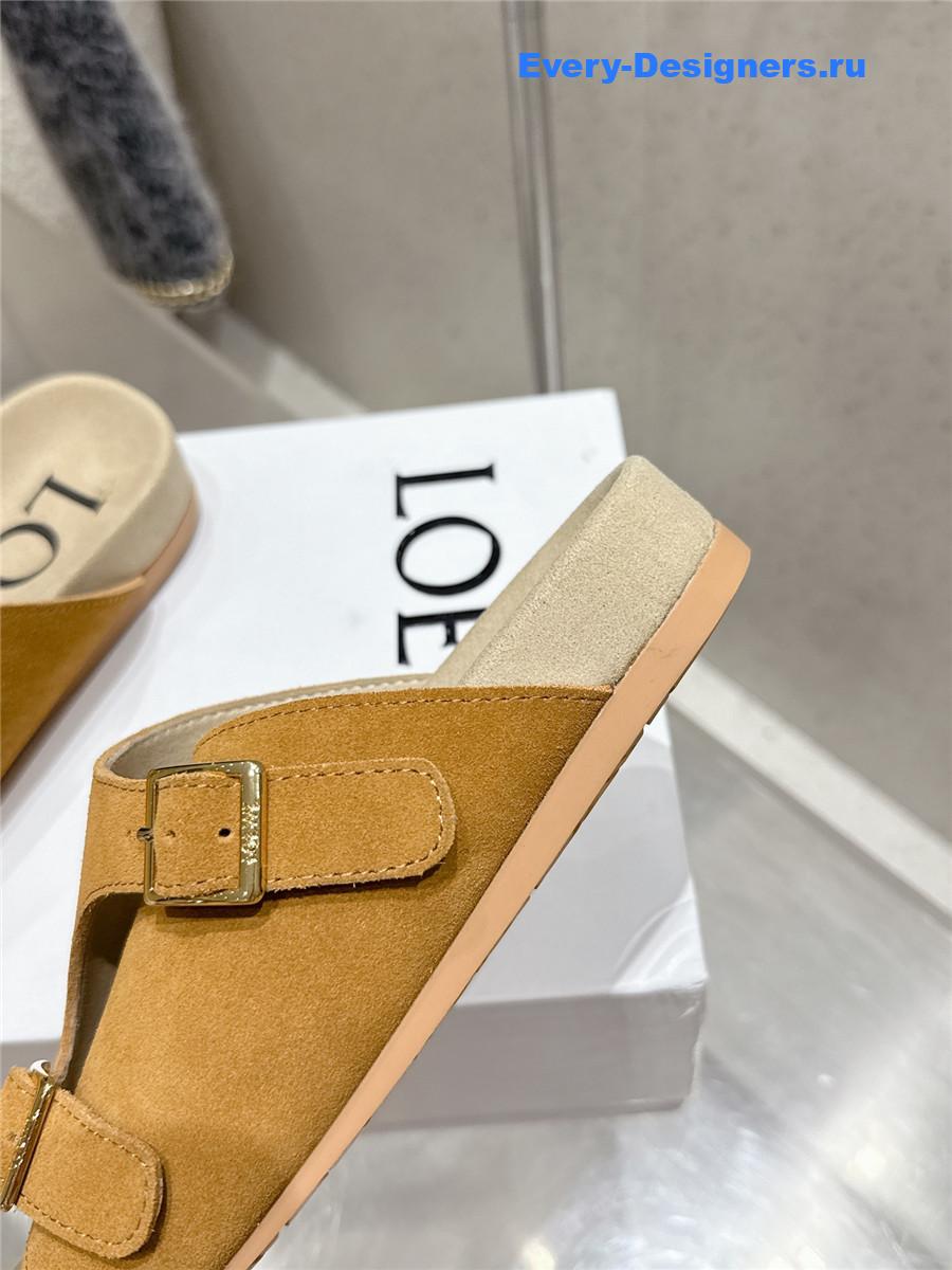 L0ew* brown suede two-strap sandals