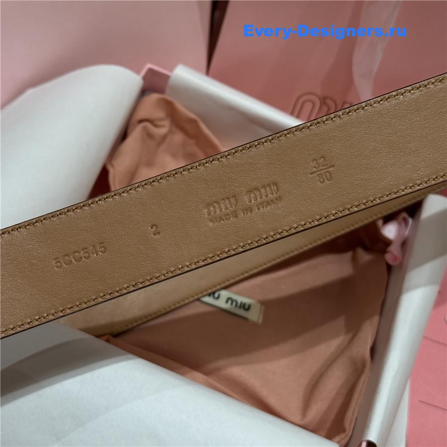 Miu Miu Silver Buckle Caramel Belt