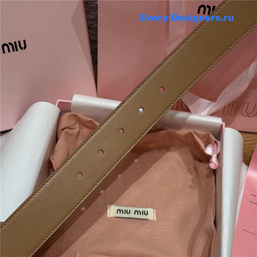 Miu Miu Silver Buckle Caramel Belt