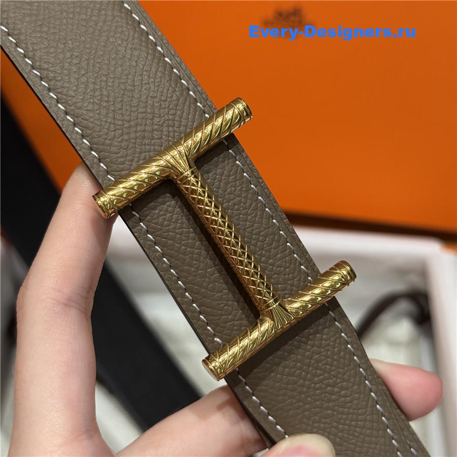 H**me5 hisseo grey leather belt