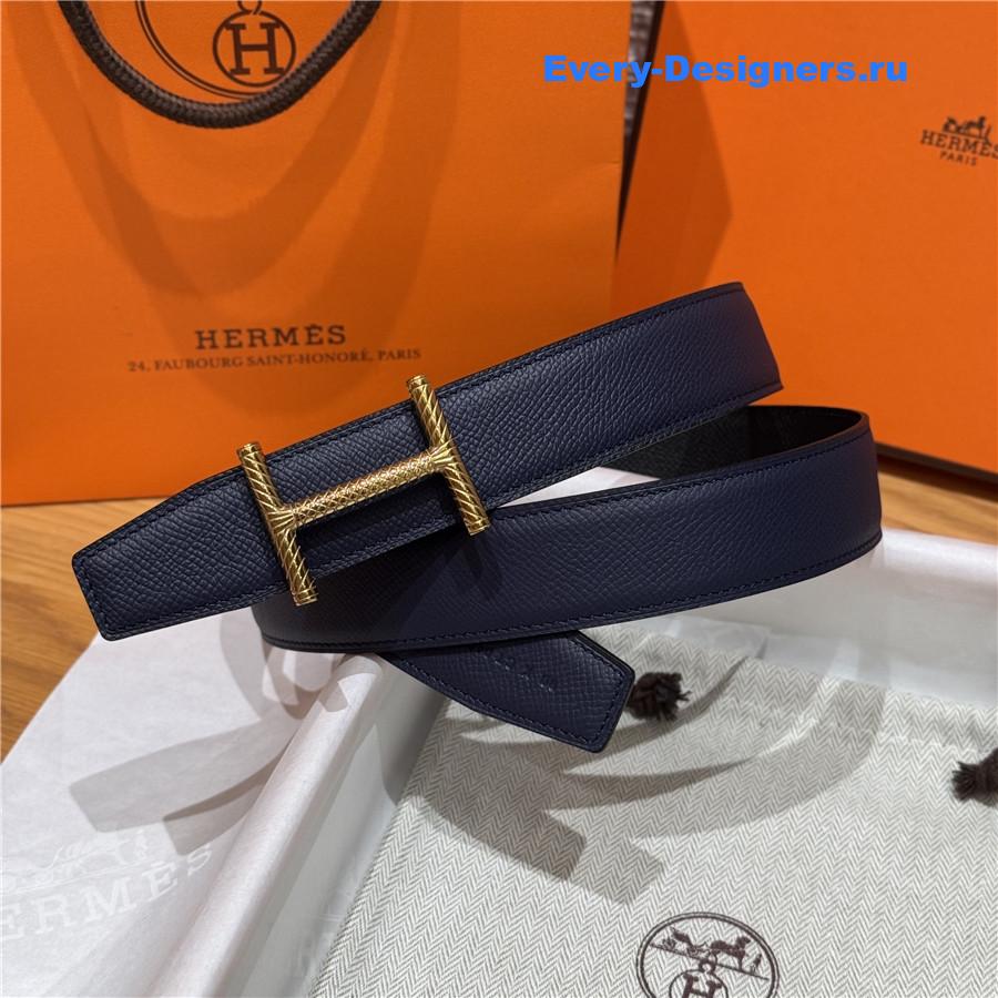 H**me5 hisseo dark blue leather belt