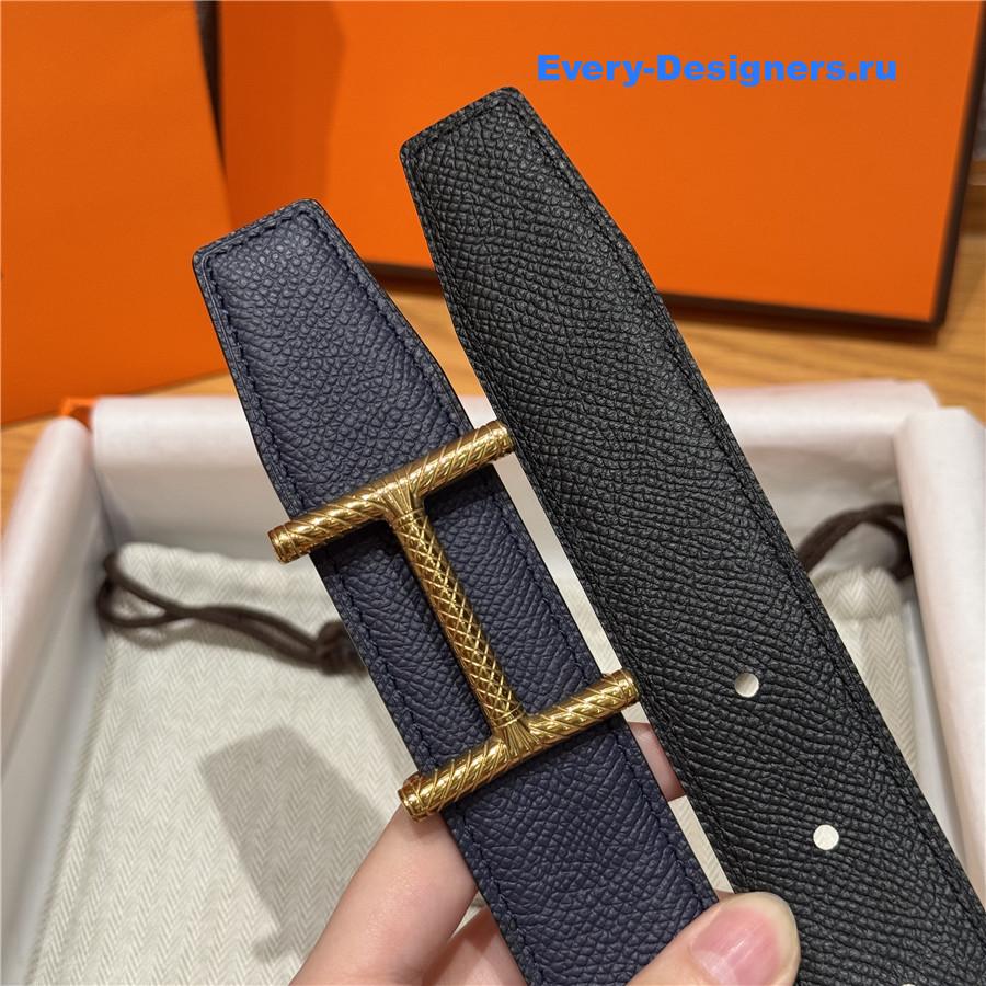 H**me5 hisseo dark blue leather belt
