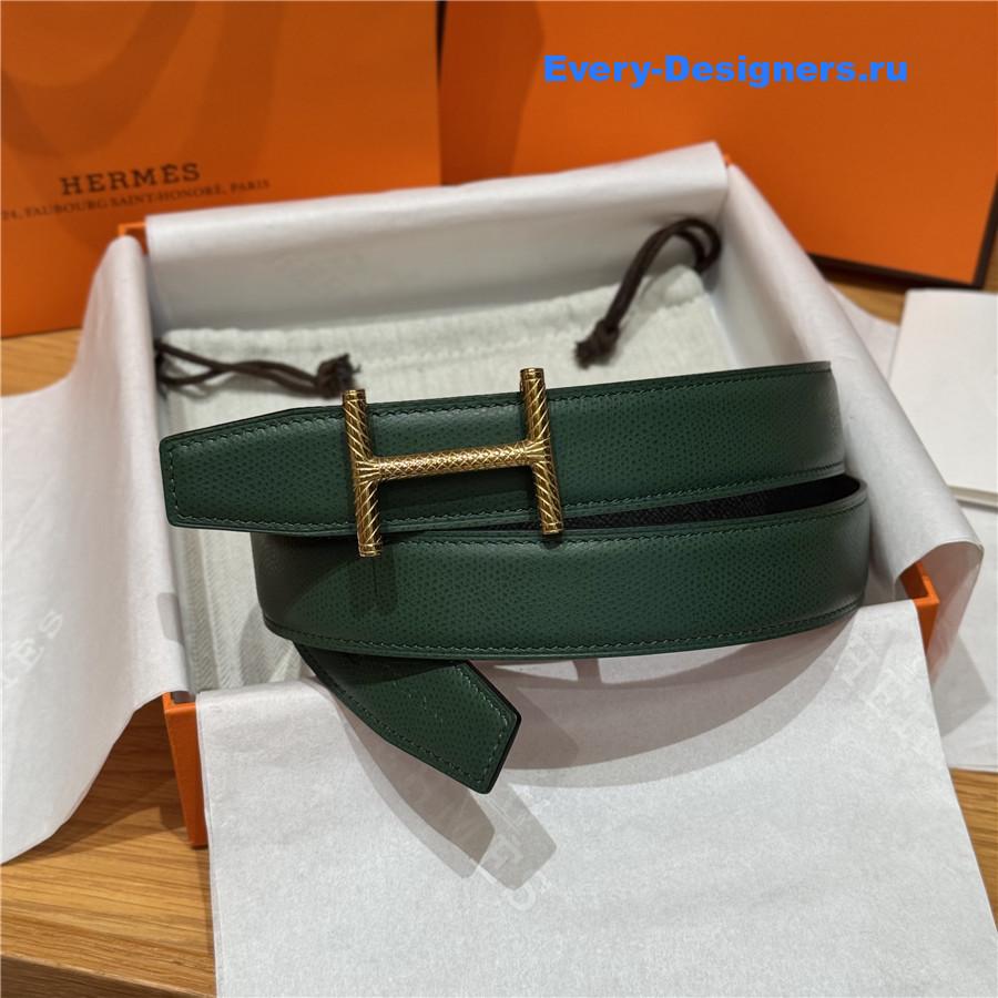 H**me5 hisseo green leather belt