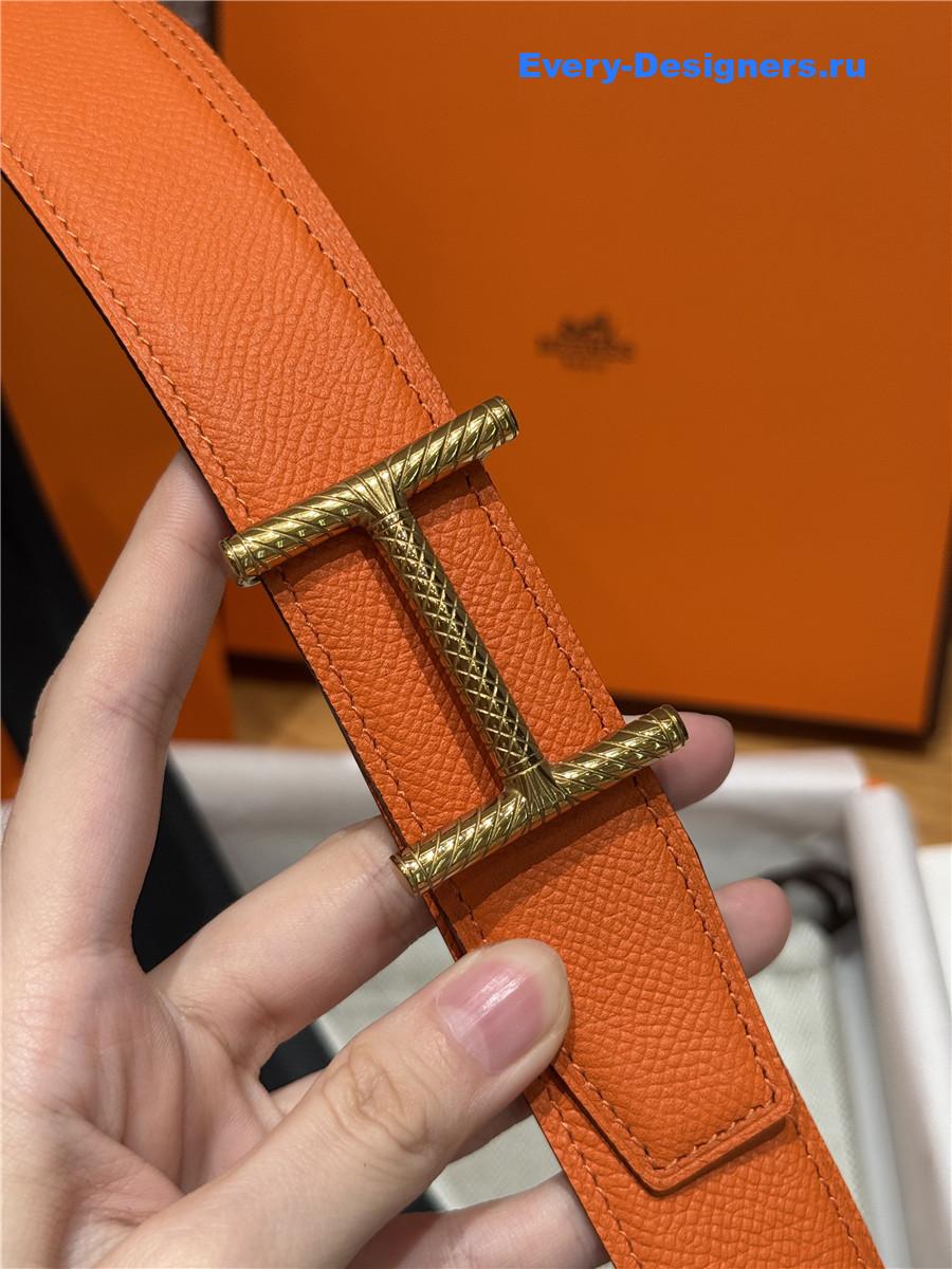 H**me5 hisseo orange leather belt