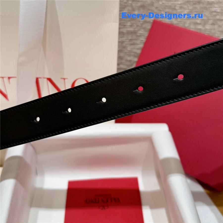 Va1e*ntin0 vlogo black leather belt