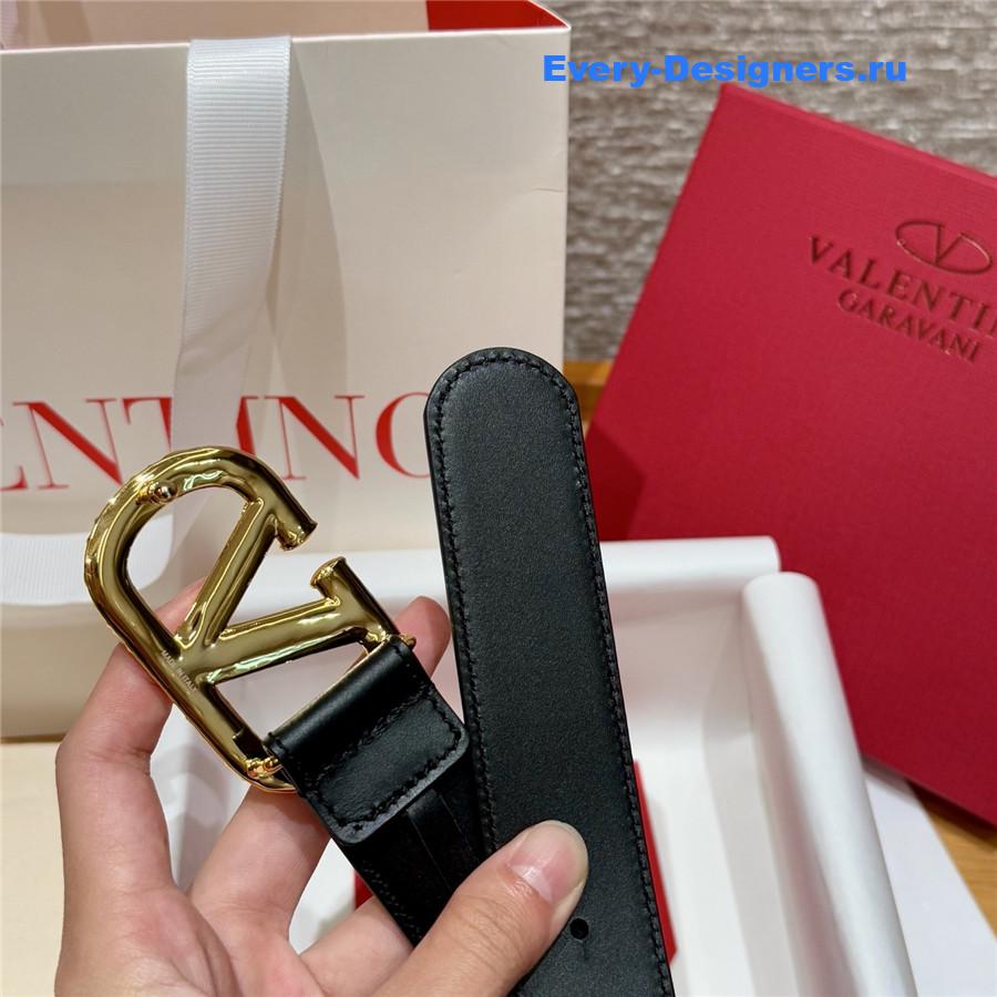 Va1e*ntin0 vlogo gold buckle black belt