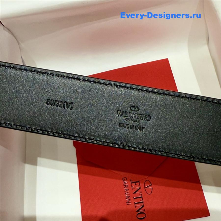 Va1e*ntin0 vlogo gold buckle black belt