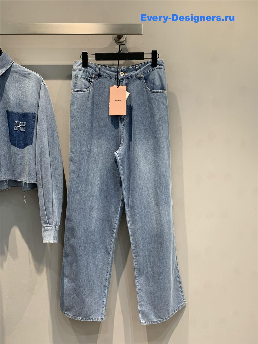 Miu Miu Light Blue High-Waist Jeans