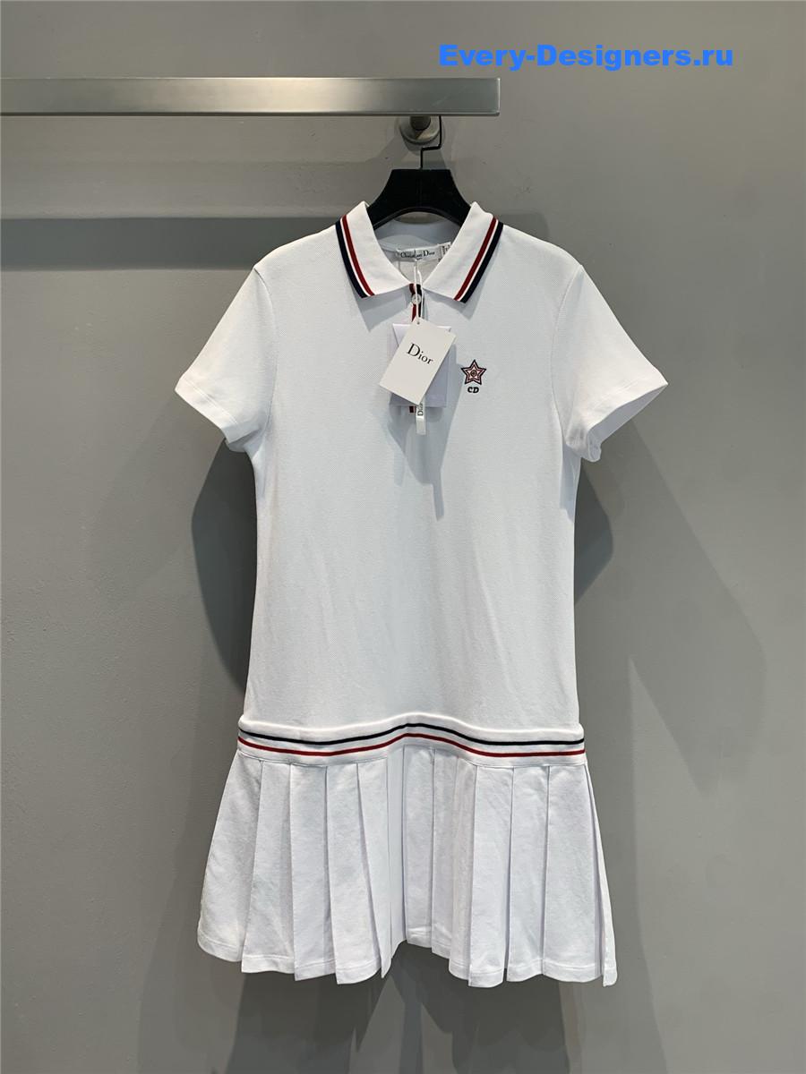 D10r vibe polo knit minidress in white