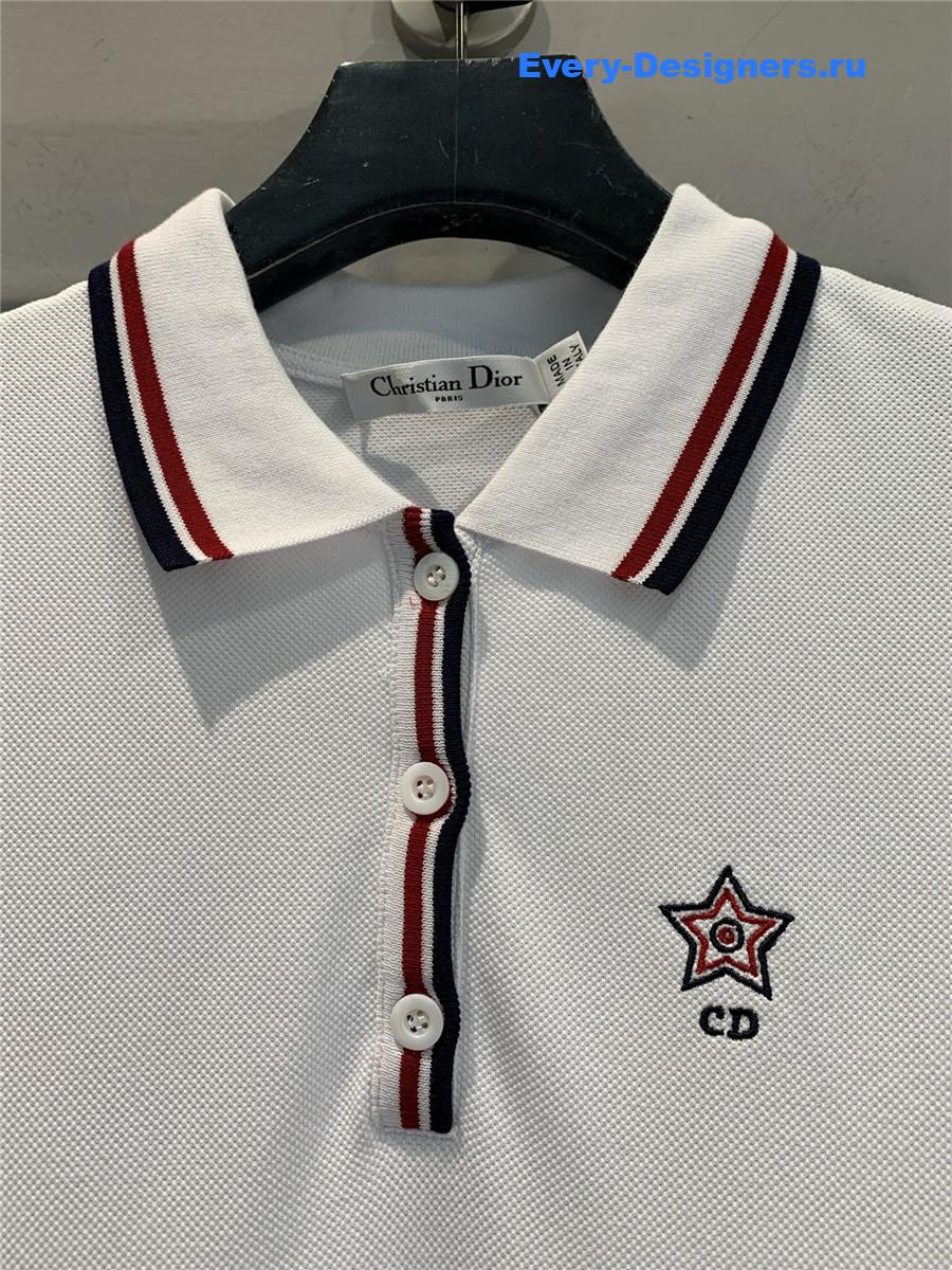 D10r vibe polo knit minidress in white